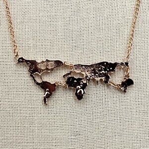 Travel the Map Necklace - Gold